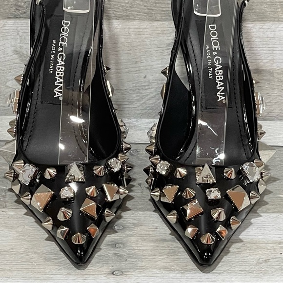 DOLCE&GABBANA Studded Slingback Pump in black - Sz - 6 .US/36 .EU - Picture 7 of 12